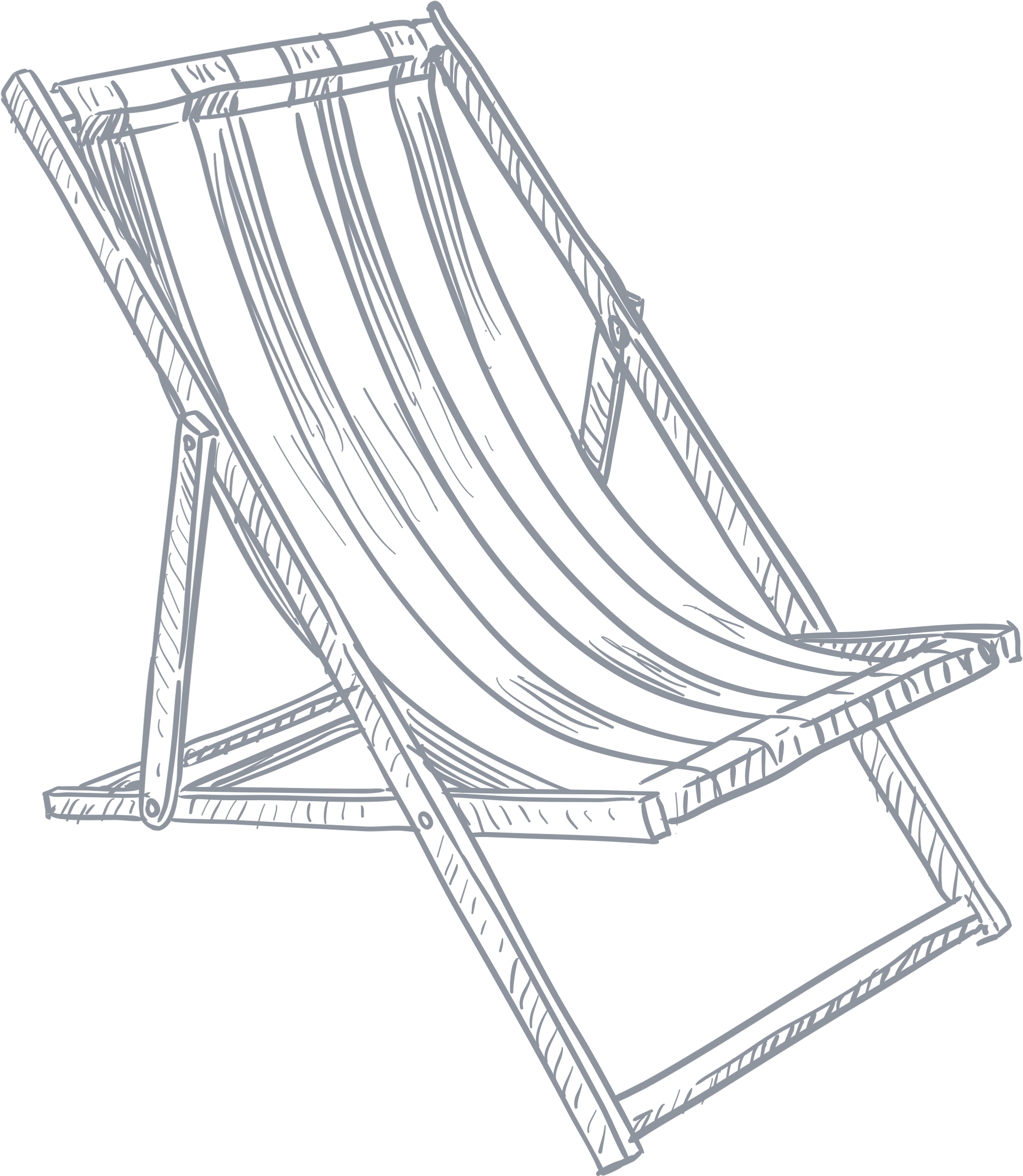a green-gray flat icon of a beach chair